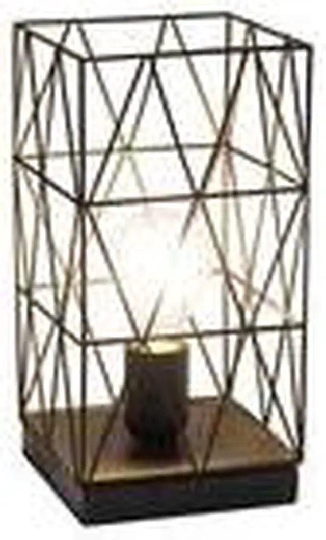 Alt view image 16 of 18 - Simple Designs Black Geometric Square Metal Table Lamp