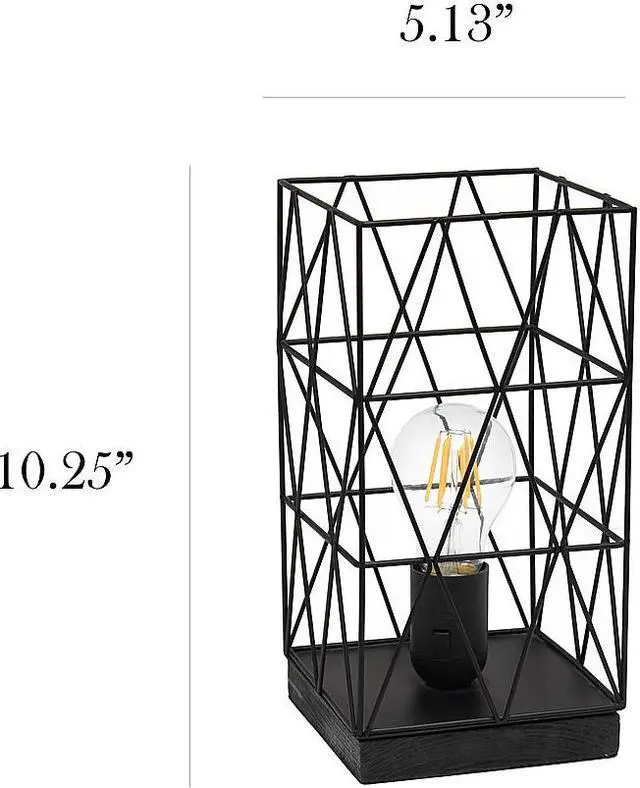 Alt view image 17 of 18 - Simple Designs Black Geometric Square Metal Table Lamp