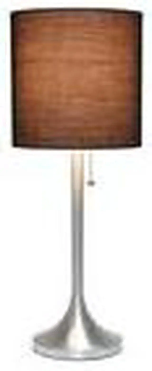 Alt view image 17 of 20 - Simple Designs Brushed Nickel Tapered Table Lamp with Black Fabric Drum Shade
