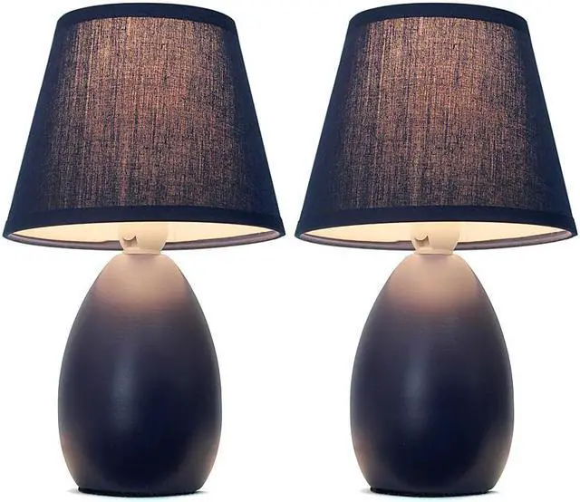 Alt view image 7 of 12 - Simple Designs  Mini  Egg Oval Ceramic Table Lamp 2 Pack Set