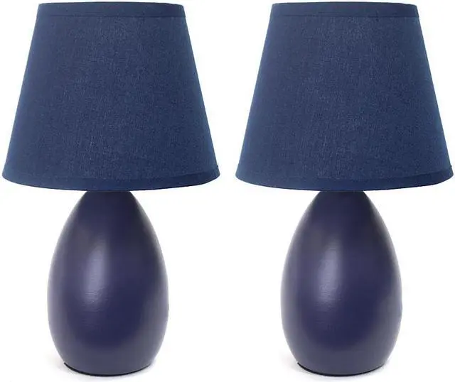 Alt view image 8 of 12 - Simple Designs  Mini  Egg Oval Ceramic Table Lamp 2 Pack Set