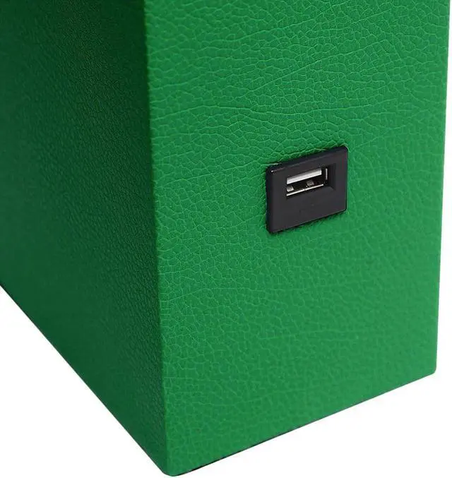 Alt view image 17 of 18 - Elegant Designs Modern Leather Table Lamp with USB and White Fabric Shade, Green