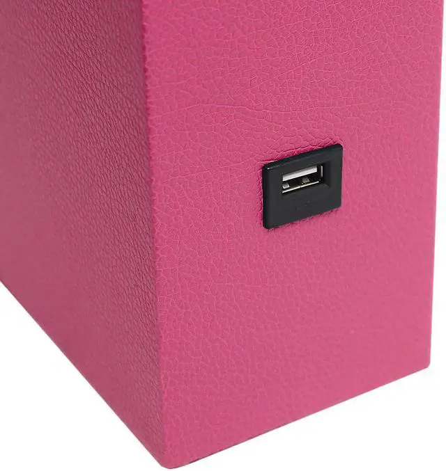 Alt view image 17 of 18 - Elegant Designs Modern Leather Table Lamp with USB and White Fabric Shade, Hot Pink