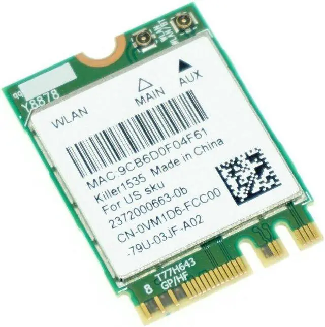Main image of VM1D6 QCNFA364A DELL WIRELESS CARD KILLER 1535 XPS 15 9560 P56F (CB77)