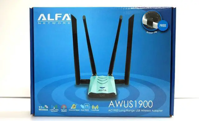 Alt view image 6 of 6 - Alfa AWUS1900 802.11ac 1900Mbps Dual Band 2.4/5Ghz Wi-Fi USB Adapter AC1900