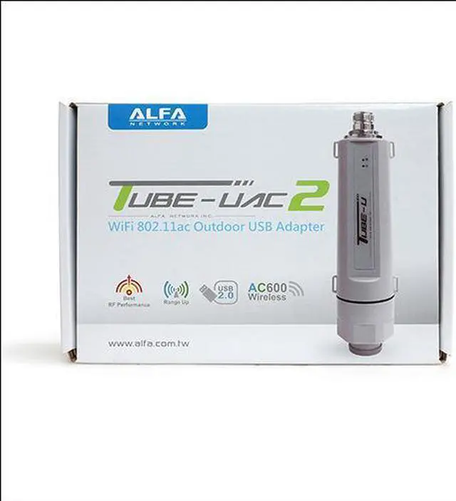 Alt view image 2 of 7 - Alfa Tube-UAC2 802.11ac Dual Band long range USB adapter+ 9 dBi omni antenna kit