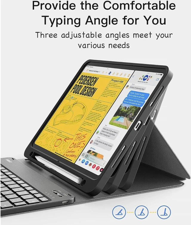 Alt view image 4 of 7 - Zell Ipad 10Th Generation Case With Keyboard, Keyboard Case Compatible With Ipad 10Th Gen. 2022 10.9 Inch, Ipad Air 5/4 (2022/2020), Ipad Pro 11 Inch, With Pencil Holder, Detachable, Kb04002