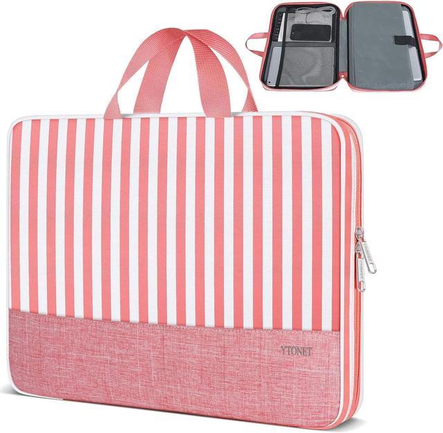 Zell Laptop Sleeve 15.6 Lenovo, Stripes Water With Case Durable Protective Tsa Case Dell, Pink Cover For Resistant Hp, With Laptop Notebook, Computer Gift Carrying Asus Handle Inch Women, Compatible