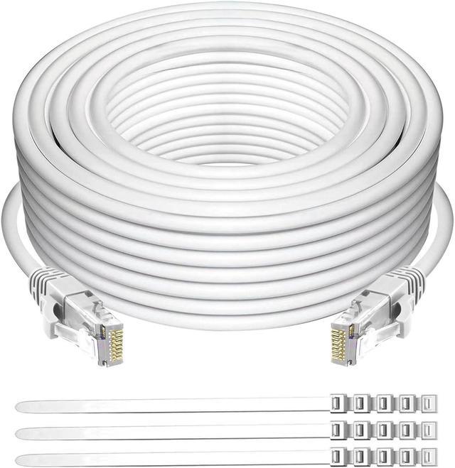 Zell Cat 6 Ethernet Cable 300 Ft White High Speed Internet Cable