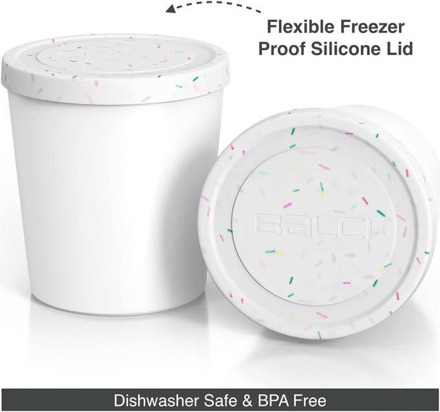 Zell Premium Ice Cream Container (2 Pack) Perfect Freezer Storage