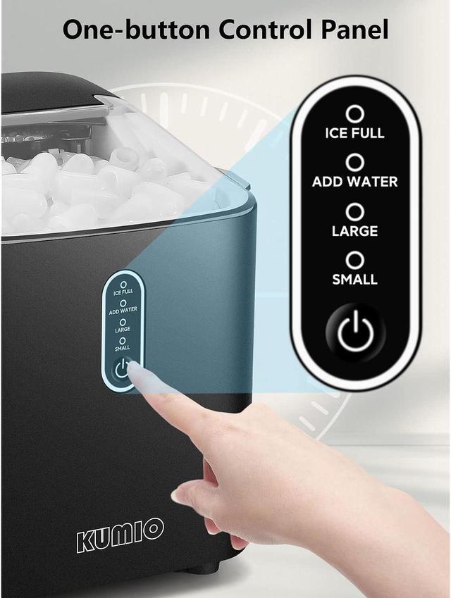 Zell Ice Makers Countertop, Portable Ice Maker Machine 26Lbs/24Hrs,8 Bullet  Ice Cubes Of 2 Sizes Ready In 9 Mins,SelfCleaning Ice Machine With Handle  For Home/Kitchen/Office 