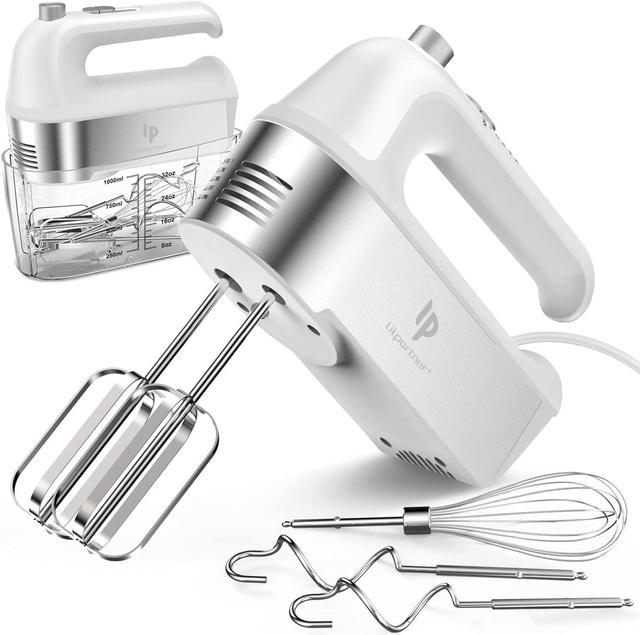 Zell Hand Mixer Electric, 450W Kitchen Mixers With Scale Cup Storage Case,  Turbo Boost/SelfControl Speed + 5 Speed + Eject Button + 5 Stainless Steel  Accessories, For Easy Whipping Dough,Cream,Cake 
