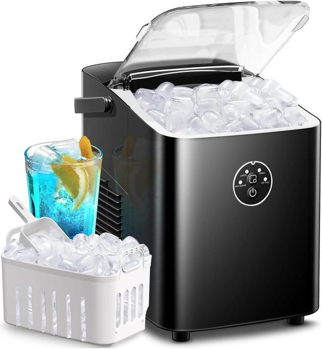 Countertop Ice Maker, 26 lbs in 24 Hours, 9 Bullet Ice Cubes Ready in 6 Mins, Portable Ice Machine with Handle, 2 Sizes Ice Cubes, with Ice Scoop