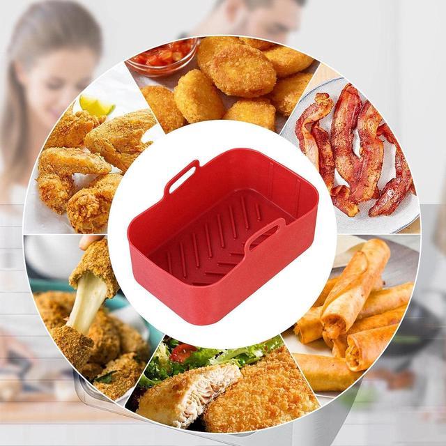 Zell Air Fryer Silicone Pot For Ninja Foodi Dual Dz201 Reusable Silicone Air  Fryer Liner Rectangle