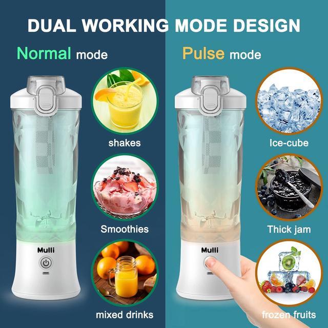 Zell Portable Blender, Personal Size Blender For Smoothies And Shakes,Usb  Rechargeable Mini Blender Fresh Juicer Cup With Stronger Motor Household Fruit  Mixer For Kitchen,Home,Travel 