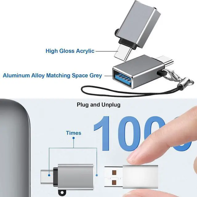 Alt view image 6 of 7 - Zell Usb C To Usb Adapter,Usb To Usb C Adapter,Usb-C To Usb Adapter,Usb A To Usb C Adapter,Usb C To Usb A Converter For Macbook Pro/Air Imac Ipad Pro,Galaxy S20+ And More(10 Pack,Black+Grey)