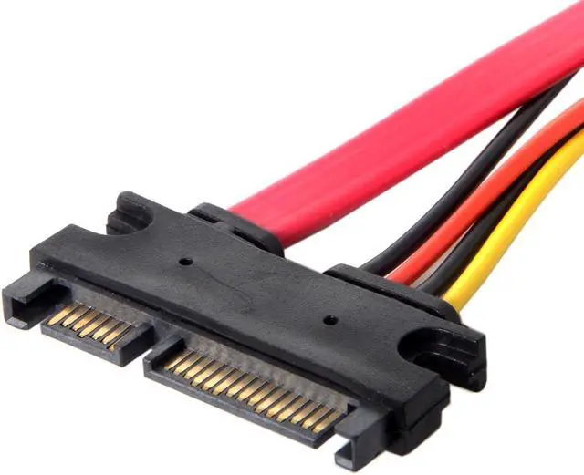 Alt view image 7 of 7 - Zell Sata 3.0 7+15 22 Pin Sata Male To Female Data Power Extension Cable 30Cm Red Color