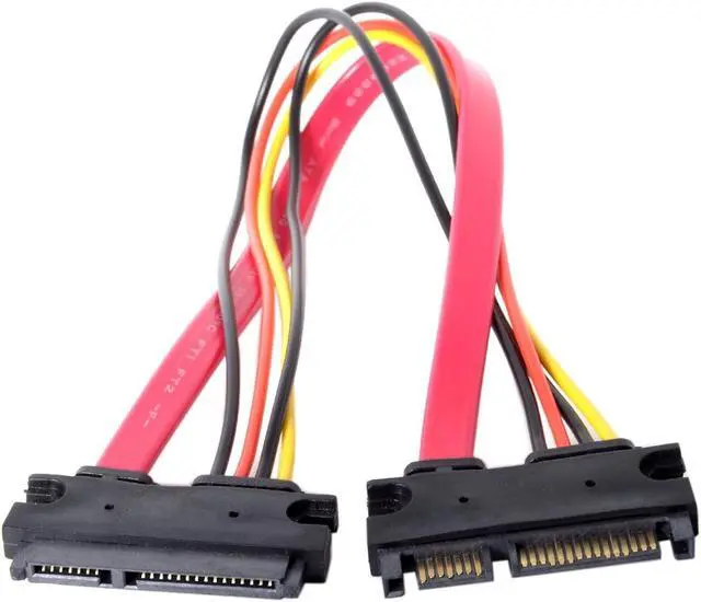 Alt view image 4 of 7 - Zell Sata 3.0 7+15 22 Pin Sata Male To Female Data Power Extension Cable 30Cm Red Color