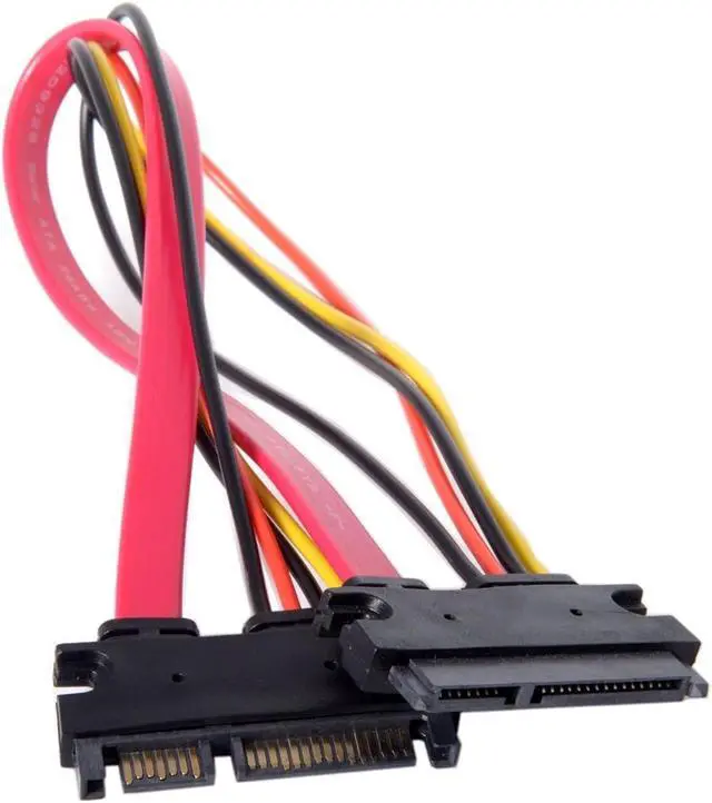 Alt view image 3 of 7 - Zell Hdmihome Sata Iii 3.0 7+15 22 Pin Sata Male To Female Data Power Extension Cable 30Cm Red Color