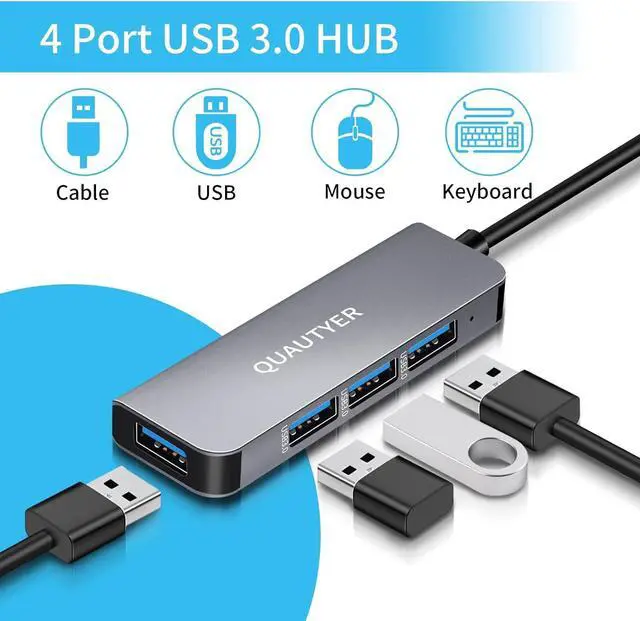 Alt view image 2 of 7 - Zell Usb C Hub, 4 Ports Mini Hub Extensions, Usb Hub Splitter, 1 Usb 3.0 Hub Separates 4 Usb 3.0 Hubs, Laptop U Sb Hub, Laptop Usb Splitter, Support Usb Hub Macbook Pro