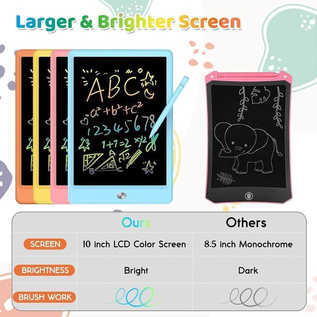 Zell Lcd Writing Tablet, Colorful Doodle Board Drawing Pad For