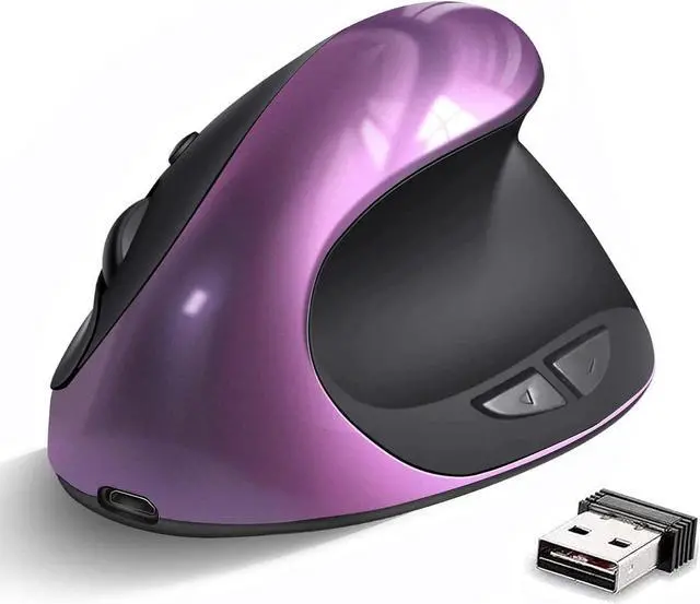 Main image of Zell Ergonomic Vertical Mouse, Wireless 2.4G High Precision Rechargeable Ergonomic Mouse Optical Mice With Adjustable Dpi 800/1200/1600, Reduce Wrist Strain, Specially For Small-Handers Right-Handers