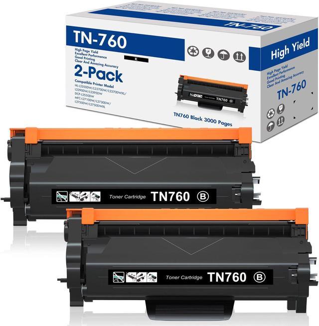2Pack TN760 Toner for Brother MFC-L2710DW L2730DW HL-L2350DW