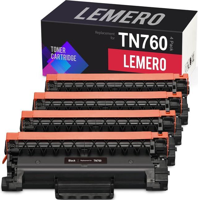 TN760 TN 760 TN730 TN 730 Toner Cartridge for MFC-L2750DW DCP-L2550DW  HL-L2395DW L2350DW L2730DW MFC-L2710DW L2730DW L2717DW L2690DW HL-L2390DW  HL-L2370DW L2325DW (Black,4 Pack) 