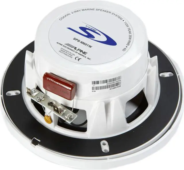 Alt view image 13 of 13 - Alpine SPS-M601W 6.5” Coaxial 2-Way Marine Speaker – White