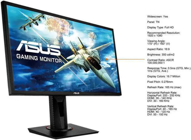 Alt view image 9 of 12 - Asus VG248QG 24" Full HD WLED Gaming LCD Monitor - 16:9 - Black