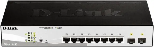 Alt view image 7 of 10 - D-Link DGS-1210-10P D-Link Systems 10-Port Gigabit Web Smart PoE Switch