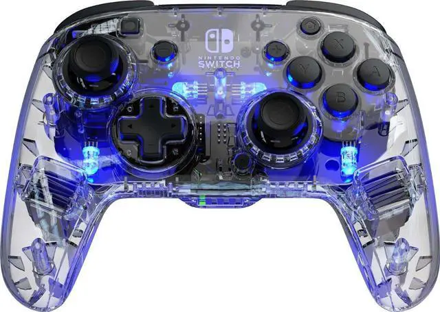 Main image of PDP - Afterglow LED Wireless Deluxe Gaming Controller: Multicolor - Nintendo Switch - Transparent