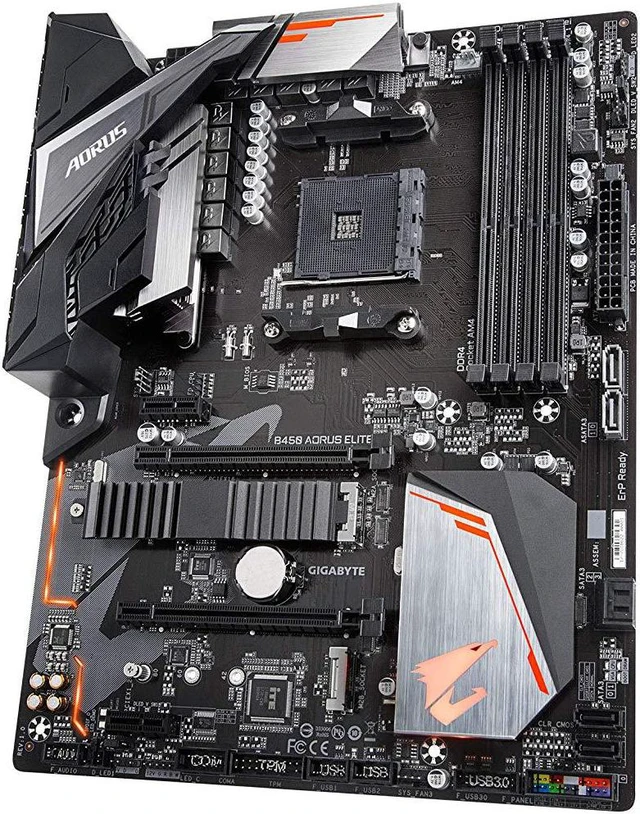 Alt view image 2 of 5 - Gigabyte B450 AORUS ELITE AMD Socket B450 AM4 ATX M.2 Desktop Motherboard A