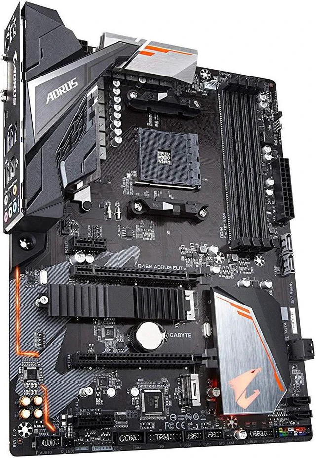 Alt view image 3 of 5 - Gigabyte B450 AORUS ELITE AMD Socket B450 AM4 ATX M.2 Desktop Motherboard A