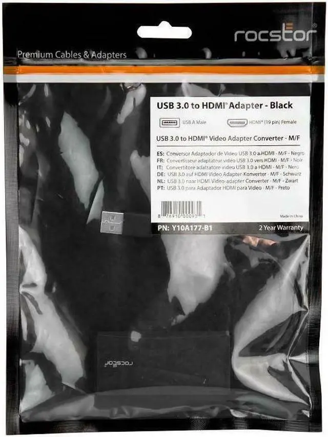 Alt view image 7 of 14 - Rocstor Premium Usb To Hdmi Adapter - Usb 3.0 To Hdmi External Usb Video Graphics Adapter - Resolutions Up To 1920X1200 1080P- 1X Usb 3