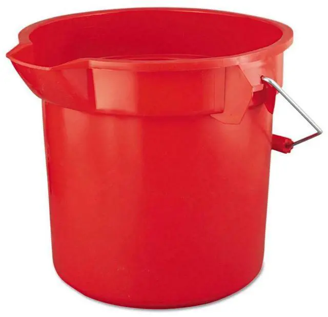 Alt view image 6 of 20 - Rubbermaid Commercial BRUTE Round Utility Pail 14qt Red 2614RED