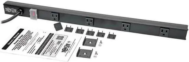 Alt view image 11 of 13 - Tripp Lite Power Strip Right-Angle 5-15R 4 Outlet 6ft Cord 5-15P 24in Black
