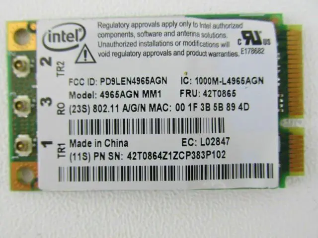 Main image of GENUINE Lenovo Intel Wireless Wi-Fi Link 4965AGN Network Adapter 42T0865 TESTED