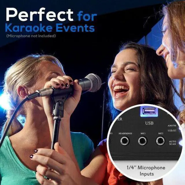 Alt view image 19 of 20 - Wireless Bluetooth Home Stereo Amplifier - Hybrid Multi-Channel 3000 Watt Power Amplifier Home Audio Receiver System w/AM/FM Radio, MP3/USB,AUX,RCA Karaoke Mic in - Rack Mount, Remote - Pyle P3301BAT