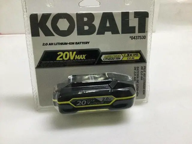 Main image of KOBALT #0437530 20V MAX LITHIUM-ION 2.0Ah up to 3X RUN BATTERY