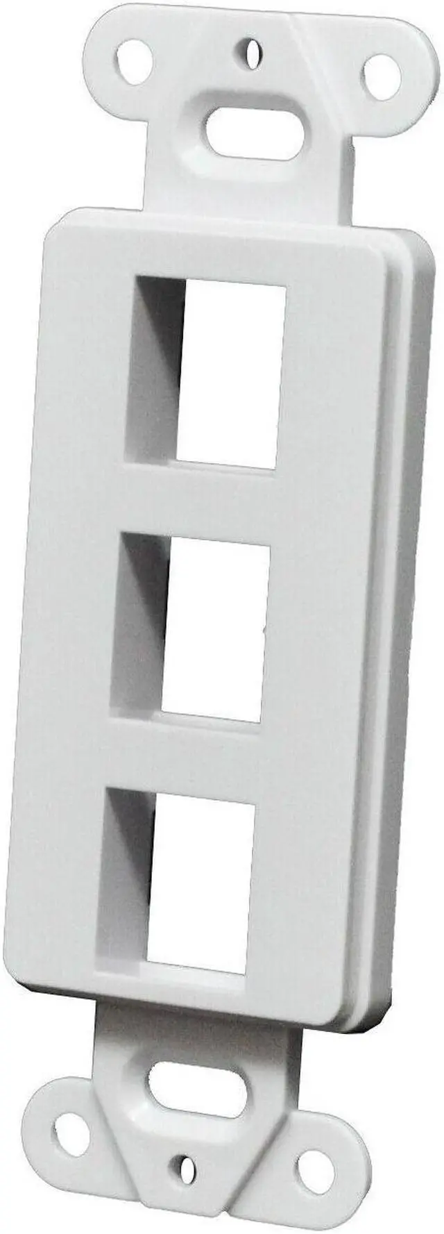 Alt view image 3 of 4 - 25Pcs Decorator Style Keystone Jack 3 Port Modular Wall Insert Cover Plate White
