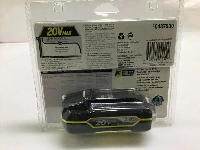 Alt view image 2 of 2 - KOBALT #0437530 20V MAX LITHIUM-ION 2.0Ah up to 3X RUN BATTERY