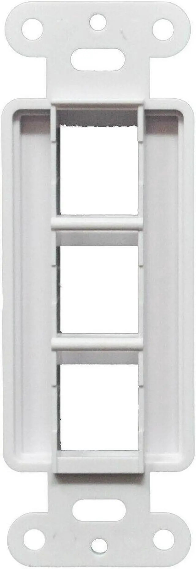 Alt view image 2 of 4 - 25Pcs Decorator Style Keystone Jack 3 Port Modular Wall Insert Cover Plate White