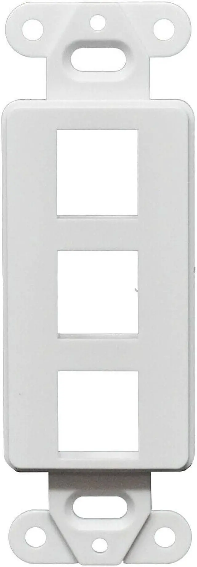 Main image of 25Pcs Decorator Style Keystone Jack 3 Port Modular Wall Insert Cover Plate White