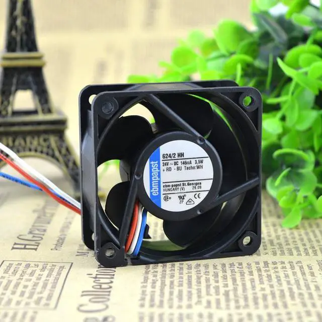 Alt view image 4 of 4 - For Original Germany ebmpapst 6025 inverter fan 624/2 HH 24V 3.5W
