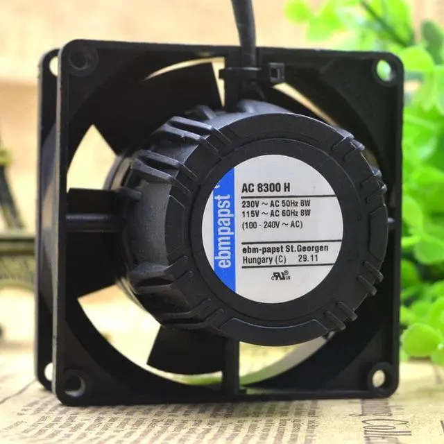 Alt view image 4 of 4 - For original ebmpapst AC 8300 H 230V AC 50/60HZ 8W cooling fan 8CM