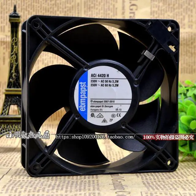 Alt view image 4 of 4 - For original German ebmpapst ACi 4420H 230V 3.2W 12038 plastic frame leaf fan 220V
