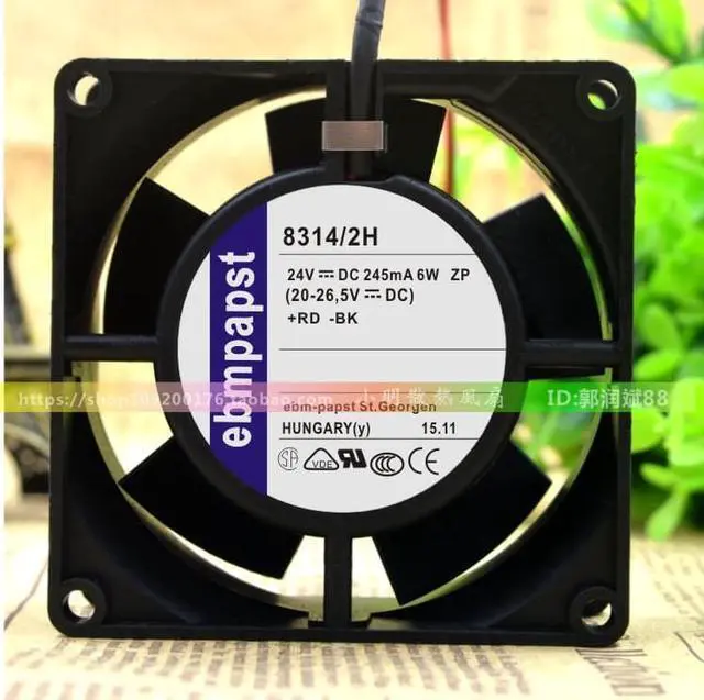 Alt view image 2 of 4 - For genuine German ebmpapst 8314/2H 8032 24V 245mA 6W ZP 8CM inverter fan