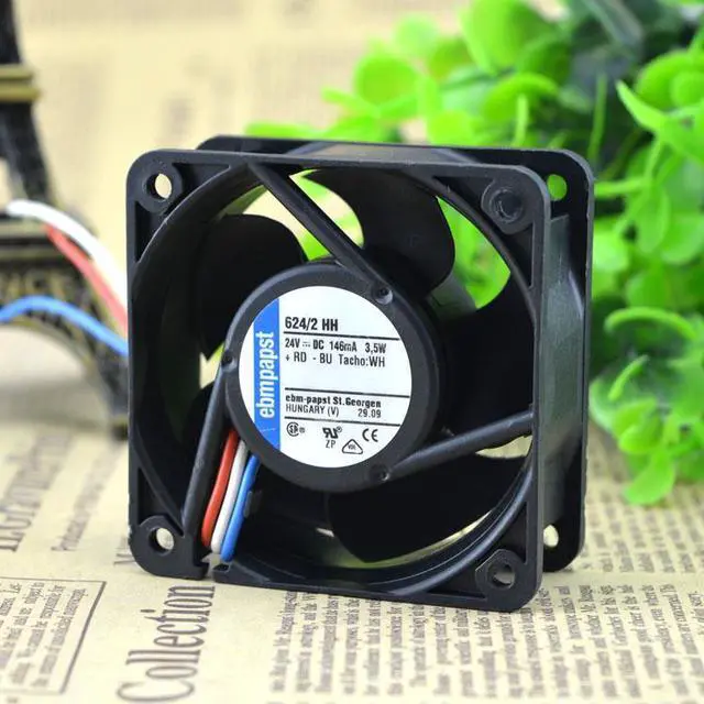 Alt view image 2 of 4 - For Original Germany ebmpapst 6025 inverter fan 624/2 HH 24V 3.5W