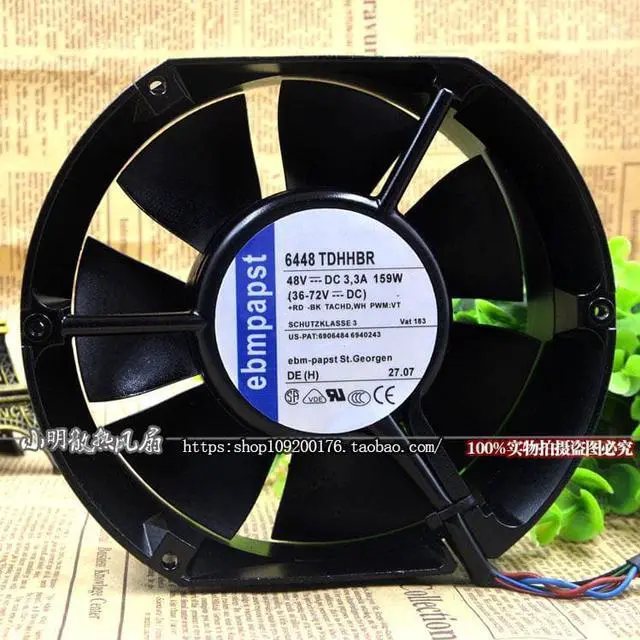 Alt view image 3 of 4 - For original EBMPAPST 17.2*15*5.1 cm violent fan 6448TDHHBR 48V 159W